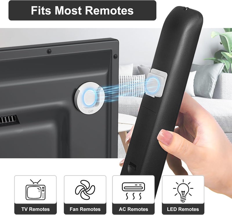YYILIS Magnetic Remote Control Holder Wall Mount, Upgrade Remote Control Organizers Storage Self-Adhesive TV Remote Control Caddy for Back of TV (White 6) - Image 3